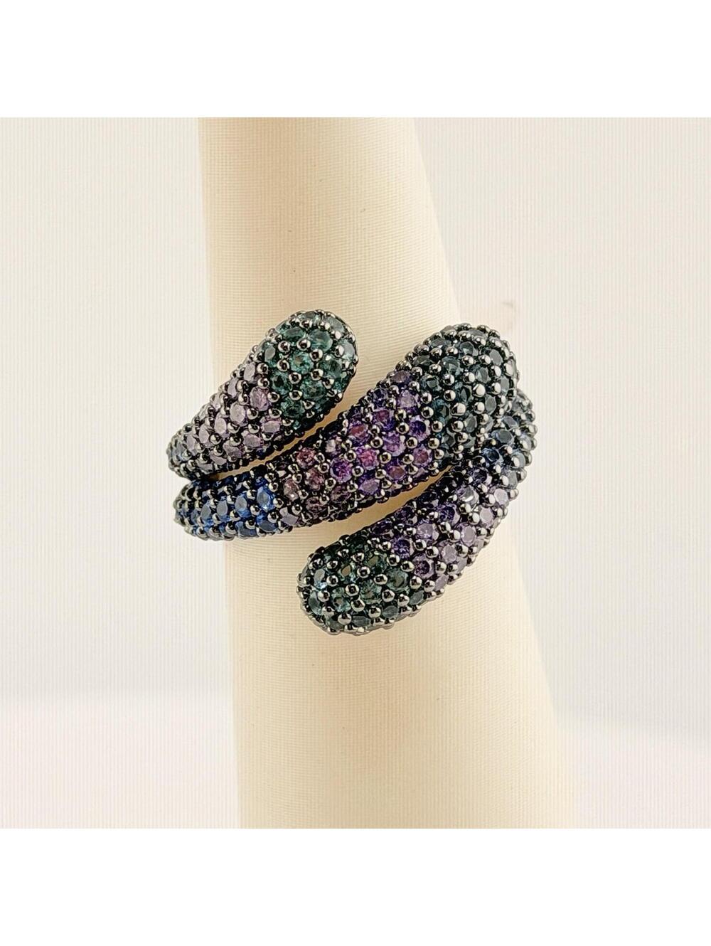 Bomb Party Sirens Ring “Deep Sea Siren’s Serenade” Sz 7 Multi Array Pave